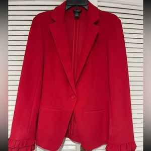 Red single button blazer
